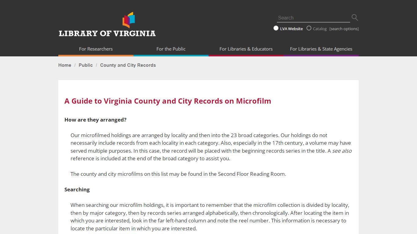 County and City Records on Microfilm - Library of Virginia